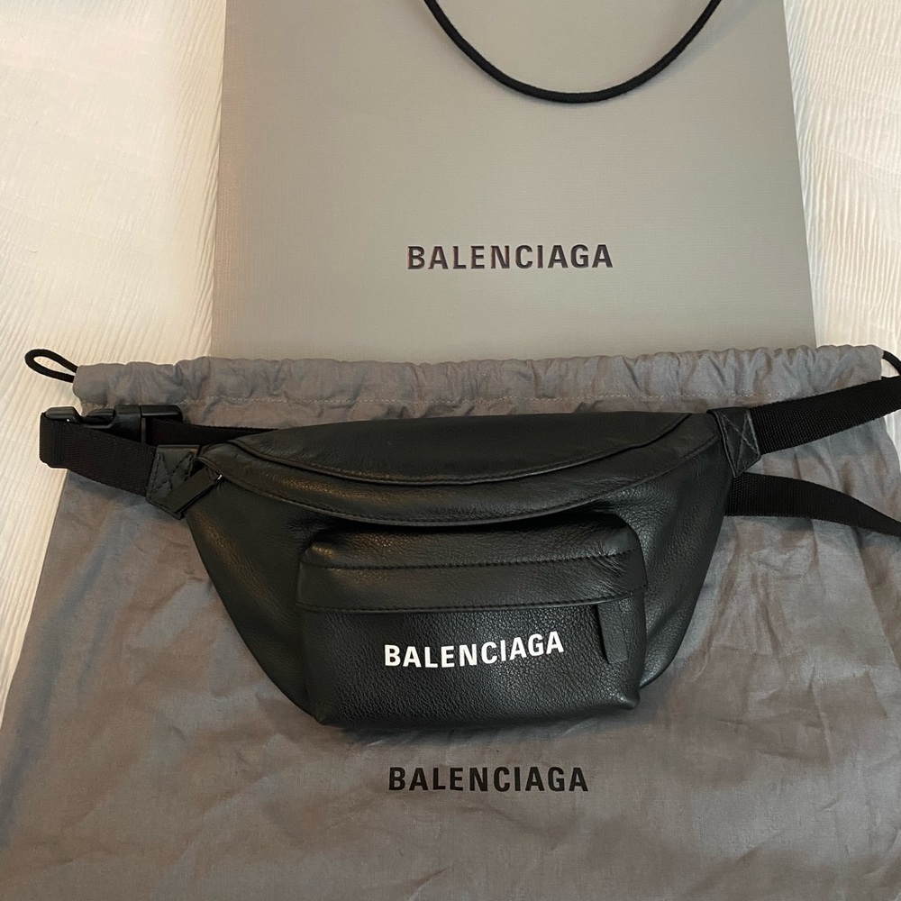 Balenciaga Black Leather Fanny Pack